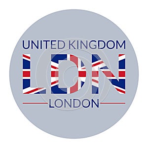 London typography text. LDN modern design. T-Shirt, print, poster, graphic. Vector illustration photo